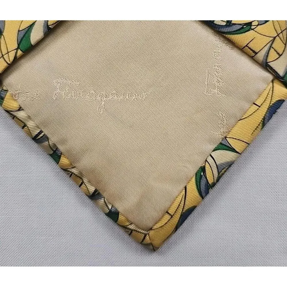 SALVATORE‎ FERRAGAMO Yellow Geometric Silk Tie Italy